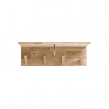 Вешалкаполка с 4 крючками SLOFIA из светлого дуба бежевый