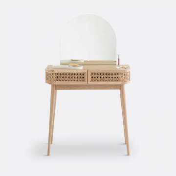 Стол туалетный с двумя плетеными ящиками Laora  единый размер бежевый