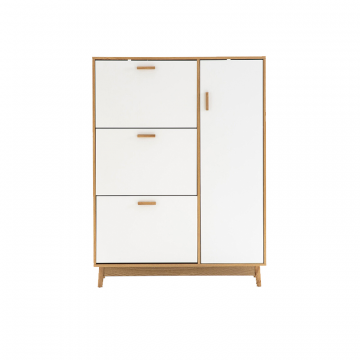 Шкаф для обуви с 3 откидными дверцами и 1 отделением с дверцей для белья Sheldon