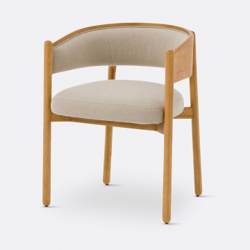 Кресло для столовой из гевеи и хлопкальна Natesse  единый размер бежевый