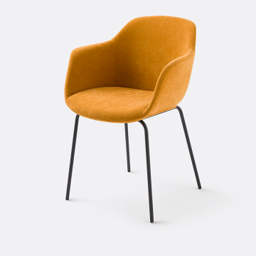 Обеденное кресло из фактурной ткани HALVA  единый размер желтый