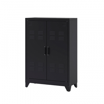 Шкаф низкий с 2 дверками из металла Hiba черный