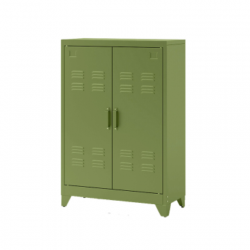 Шкаф низкий с 2 дверками из металла Hiba зеленый