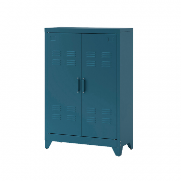Шкаф низкий с 2 дверками из металла Hiba синий