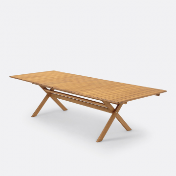 Стол для сада складной с 2 вставными досками Ralto из акации  единый размер бежевый