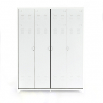 Шкаф 4-х дверный металлический Hiba белый