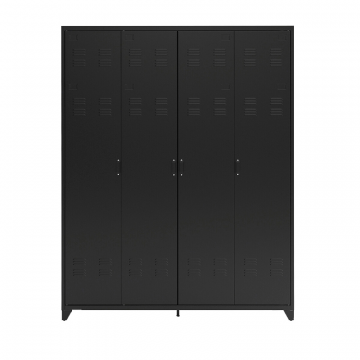 Шкаф 4-х дверный металлический Hiba черный