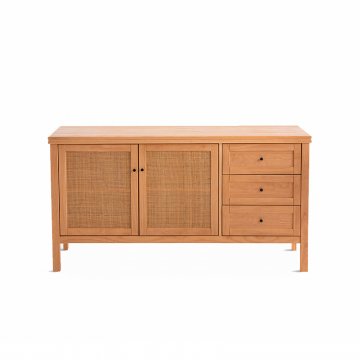 Буфет из массива сосны и плетения Gabin