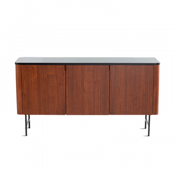 Буфет с 3 дверками из шпона орехового дерева Helina