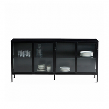 Буфет-витрина четырехдверный металлический Harlem