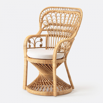Кресло из плетеных прутьев ротанга MALU  единый размер бежевый