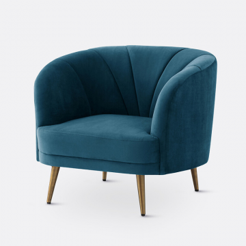 Кресло велюровое LEONE  1-мест. синий