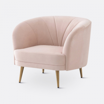 Кресло велюровое LEONE  1-мест. розовый