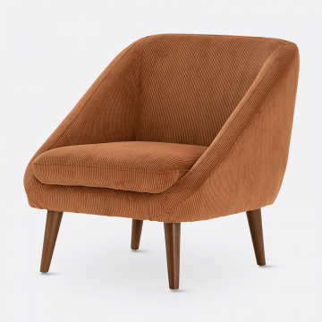 Кресло из вельвета Smon  1-мест. каштановый