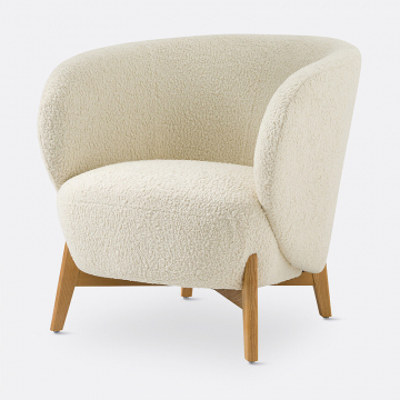 Кресло с обивкой из буклированного материала Lancy  единый размер бежевый