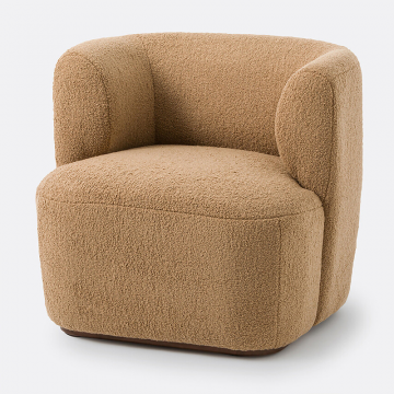 Кресло из ткани букле Nidou  единый размер каштановый