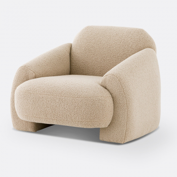 Кресло из буклированной ткани Machoa  1-мест. бежевый