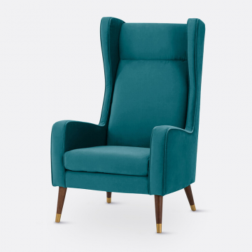 Кресло XXL из велюра Y  1-мест. синий