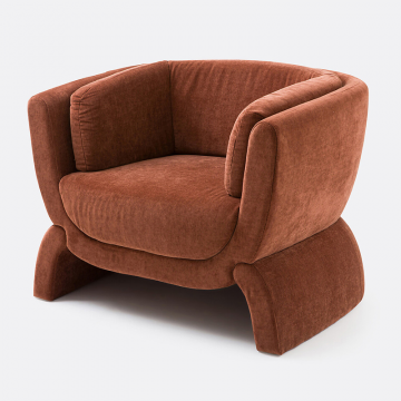Кресло из фактурной ткани Hunga  единый размер каштановый