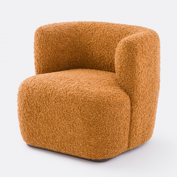 Кресло из ткани букле Nidou  единый размер каштановый