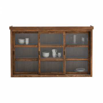 Шкаф для посуды с тремя остекленными дверцами из массива сосны Lunja