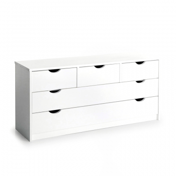 Комод с 5 ящиками из массива сосны Crawley белый