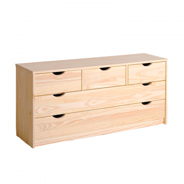 Комод с 5 ящиками из массива сосны Crawley бежевый