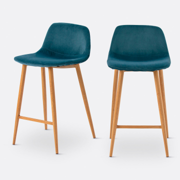 Барные стулья средней высоты комплект 2 шт Lavergne  единый размер синий
