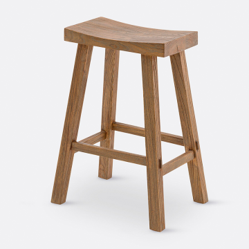 Табурет барный из массива вяза В65 см Asayo  единый размер бежевый