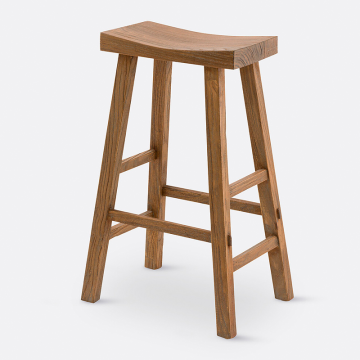 Табурет барный из массива вяза В75 см Asayo  единый размер бежевый