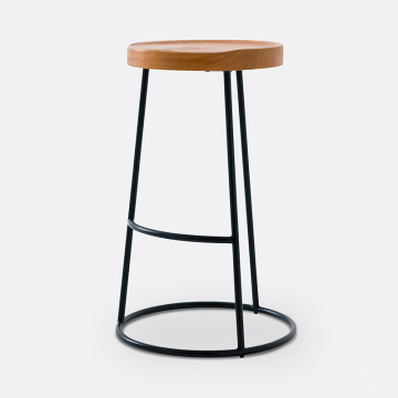 Табурет барный из вяза высота  66 см Iska  единый размер бежевый