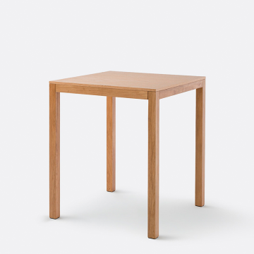 Стол высокий квадратный из дуба с прямыми краями Nusso  4 персоны каштановый