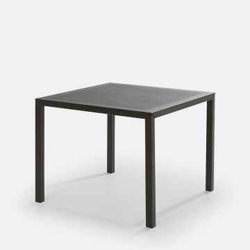 Квадратный садовый стол CHOE из перфорированного металла  единый размер черный