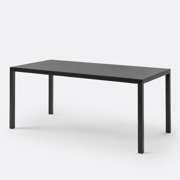 Стол обеденный из черного матового металла на 6 персон Hiba  6 персоны черный