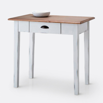 Стол кухонный из массива сосны на 1-2 персоны Roside  2 персоны белый