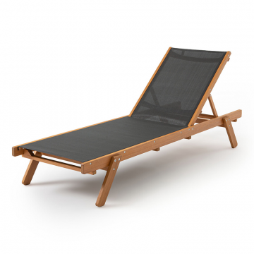 Шезлонг из текстиля и эвкалипта FSC Aurette  единый размер серый