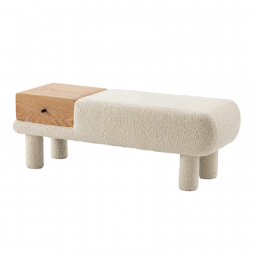 Скамья для прихожей с отделкой тканью букле Bola  единый размер бежевый