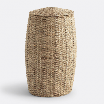 Корзина для белья или для хранения из морского камыша JUBO  единый размер бежевый