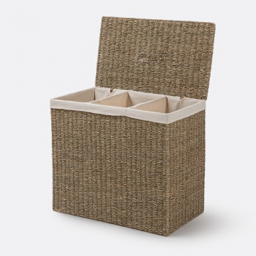 Корзина для белья с тремя отделениями Azuro  единый размер бежевый