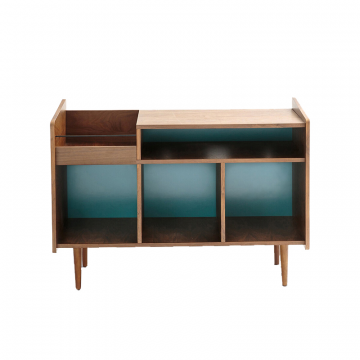 Тумба для винилового проигрывателя и пластинок Ronda каштановый