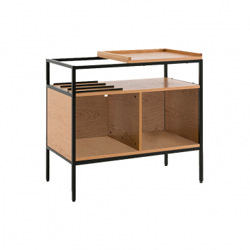 Стеллаж для пластинок из дуба и стали L87 см Volga бежевый