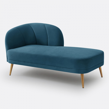 Кушетка из велюра лево- или правосторонняя LEONE  правосторонний синий