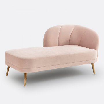 Кушетка с бархатной отделкой левосторонняя Leone  левосторонний розовый