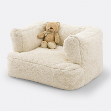 Детское кресло с обивкой из ткани букле Midou  единый размер белый