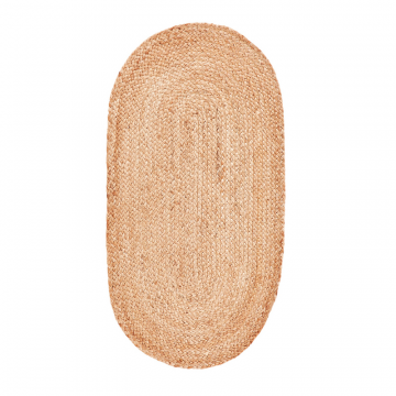 Ковер овальный прикроватный из джута Aftas  60 x 110 см бежевый