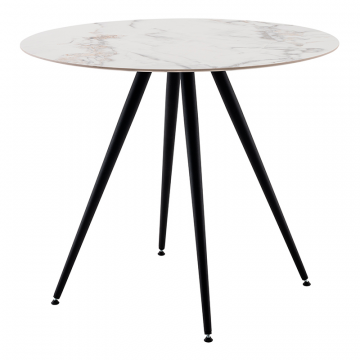 Стол Ники круглый столешница керамика Ice Jade 900