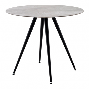 Стол Ники круглый столешница керамика Italian light grey 900