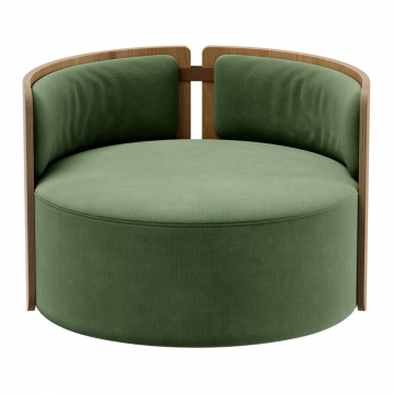 Кресло крутящееся Lagom 800 (зелено-голубой FiberGuard, натуральный дуб)