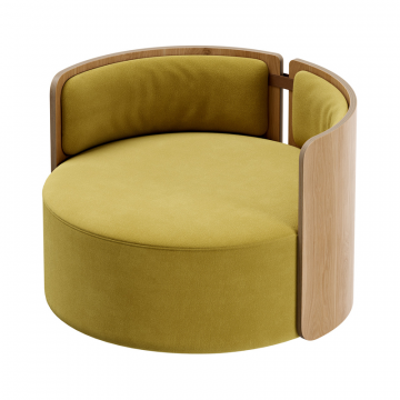 Кресло крутящееся Lagom 800 (янтарный FiberGuard, натуральный дуб)