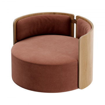 Кресло крутящееся Lagom 800 (сиена FiberGuard, натуральный дуб)